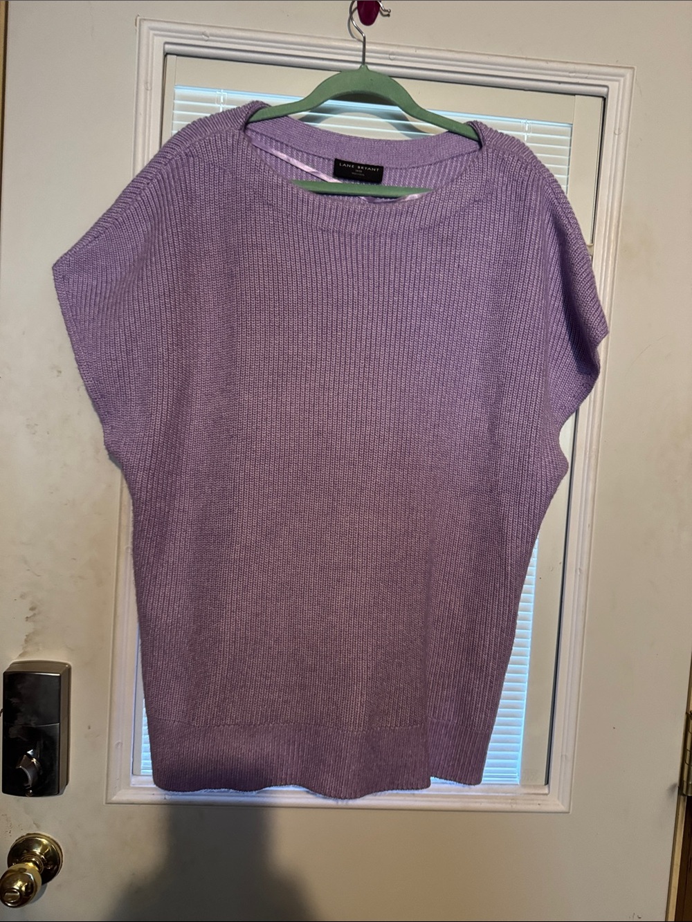 Lane Bryant Lavender Ribbed Short-Sleeve sweater vest